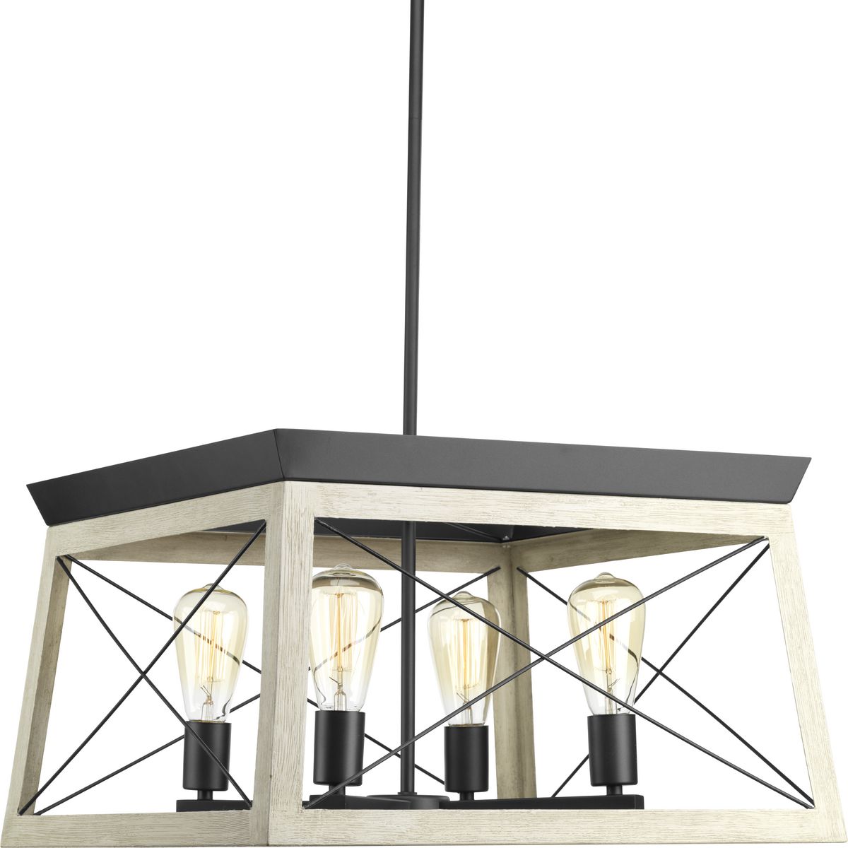 PROGRESS LIGHTING P400047-143 Graphite Briarwood Collection Four-Light Graphite Coastal Chandelier Light