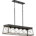 PROGRESS LIGHTING P400048-020 Antique Bronze Briarwood Collection Five-Light Linear Chandelier