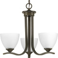 PROGRESS LIGHTING P400062-020 Antique Bronze Laird Collection Three-Light Antique Bronze Etched Glass Traditional Chandelier Light