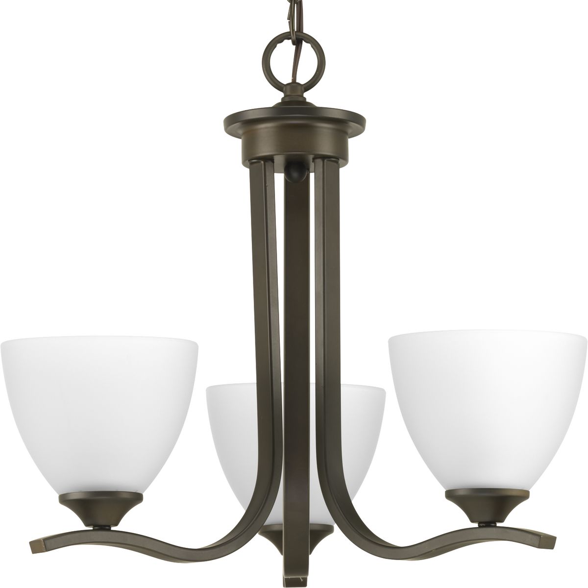 PROGRESS LIGHTING P400062-020 Antique Bronze Laird Collection Three-Light Antique Bronze Etched Glass Traditional Chandelier Light