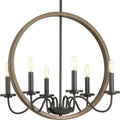 PROGRESS LIGHTING P400081-020 Antique Bronze Fontayne Collection Six-Light Antique Bronze Farmhouse Chandelier Light