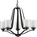 PROGRESS LIGHTING P400095-143 Graphite Kene Collection Five-Light Graphite Clear Glass Craftsman Chandelier Light