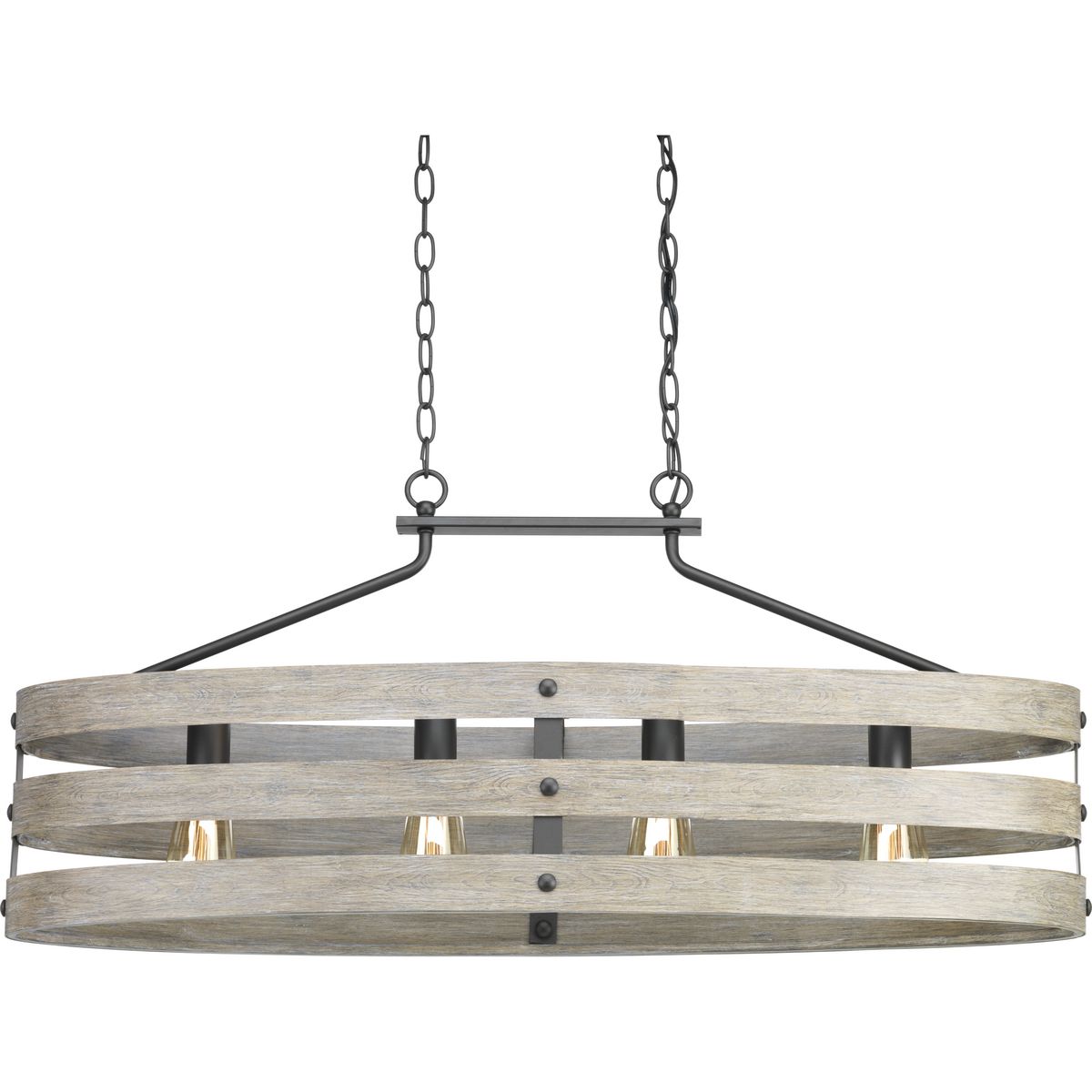 PROGRESS LIGHTING P400097-143 Graphite Gulliver Collection Four-Light Graphite Coastal Linear Chandelier Light