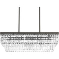 PROGRESS LIGHTING P400101-020 Antique Bronze Glimmer Collection Four-Light Antique Bronze Luxe Linear Chandelier Light