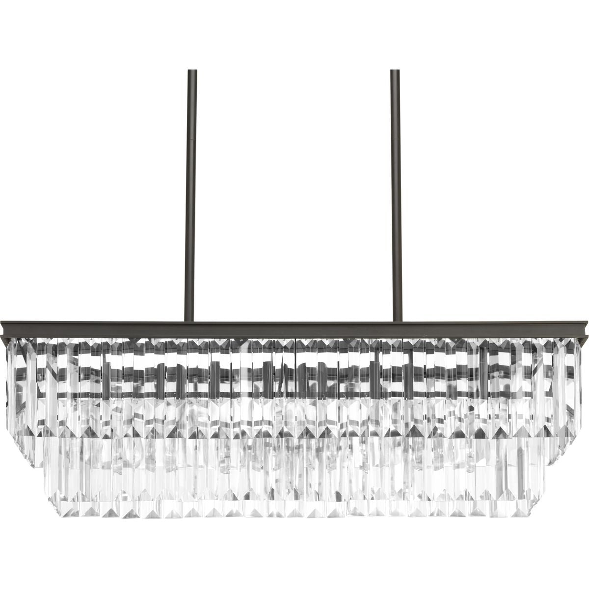 PROGRESS LIGHTING P400101-020 Antique Bronze Glimmer Collection Four-Light Antique Bronze Luxe Linear Chandelier Light