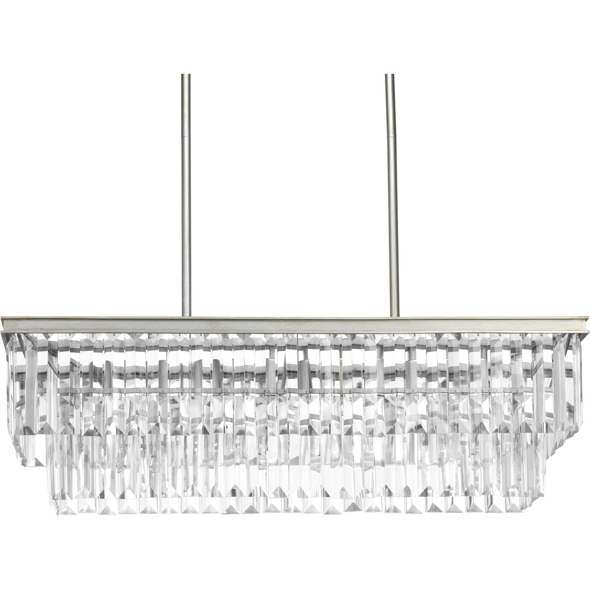PROGRESS LIGHTING P400101-134 Silver Ridge Glimmer Collection Four-Light Silver Ridge Luxe Linear Chandelier Light