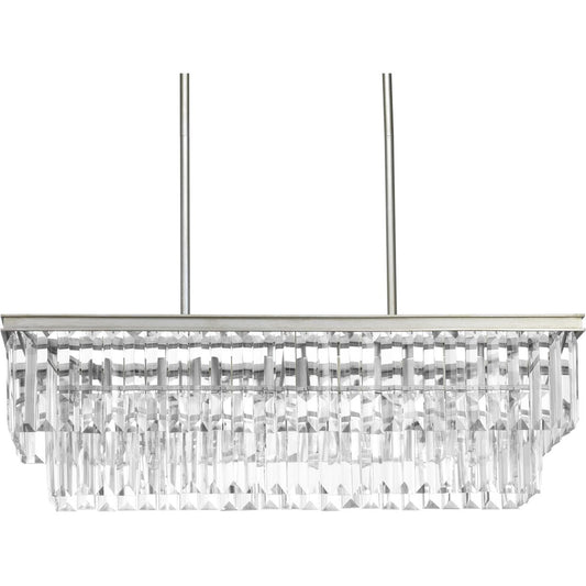 PROGRESS LIGHTING P400101-134 Silver Ridge Glimmer Collection Four-Light Silver Ridge Luxe Linear Chandelier Light