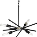 PROGRESS LIGHTING P400108-31M Matte Black Astra Collection Six-Light 22" Matte Black Modern Chandelier