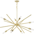 PROGRESS LIGHTING P400109-012 Satin Brass Astra Collection Eight-Light 42" Satin Brass Modern Chandelier