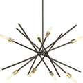 PROGRESS LIGHTING P400109-020 Antique Bronze Astra Collection Eight-Light Antique Bronze Mid-Century Modern Chandelier Light