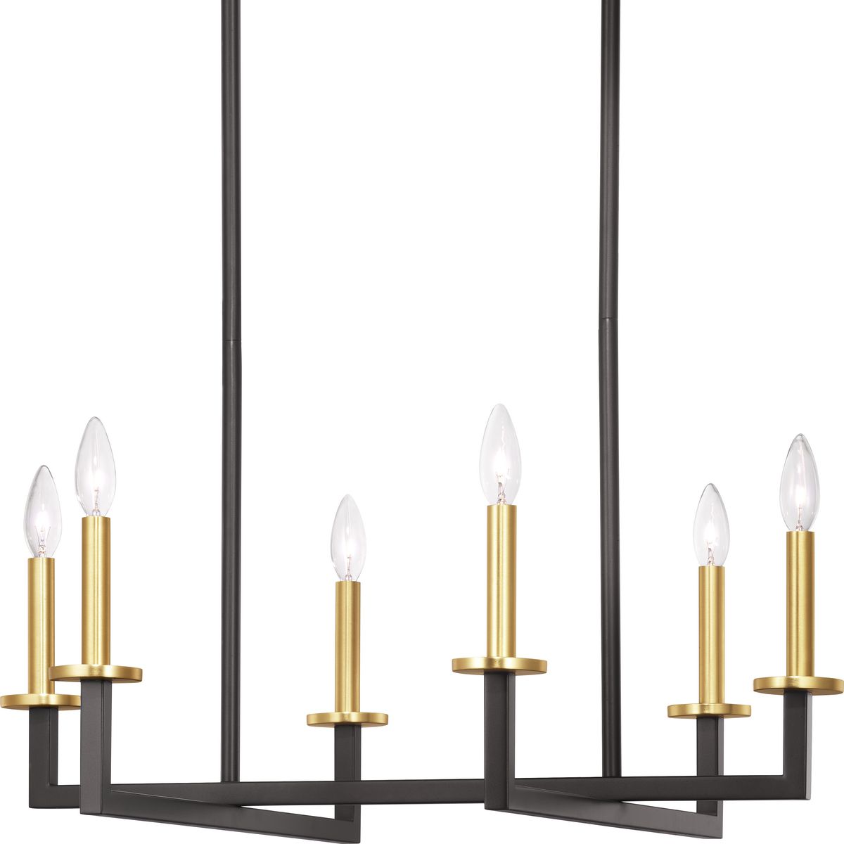 PROGRESS LIGHTING P400113-143 Graphite Blakely Collection Six-Light Graphite Modern Chandelier Light