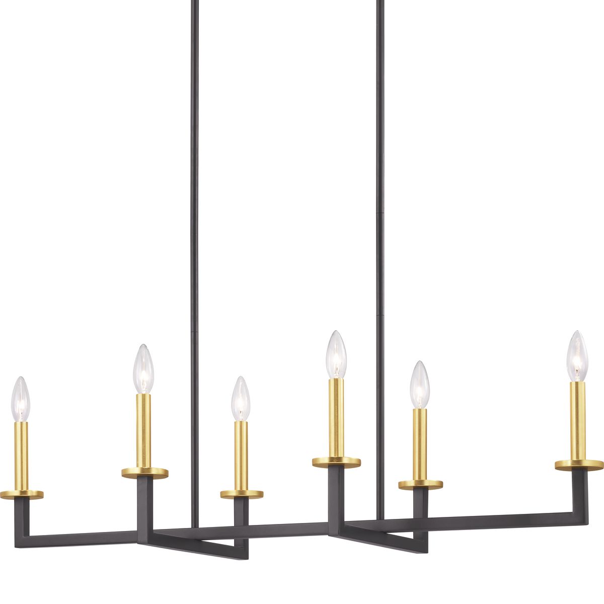 PROGRESS LIGHTING P400114-143 Graphite Blakely Collection Six-Light Graphite Modern Chandelier Light
