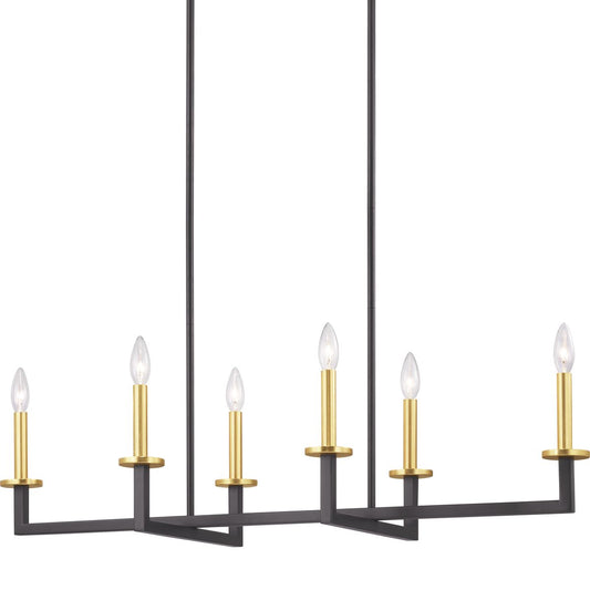 PROGRESS LIGHTING P400114-143 Graphite Blakely Collection Six-Light Graphite Modern Chandelier Light