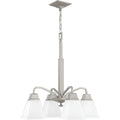 PROGRESS LIGHTING P400118-009 Brushed Nickel Clifton Heights Collection Four-Light Brushed Nickel Etched Glass Craftsman Chandelier Light