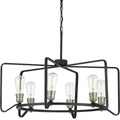PROGRESS LIGHTING P400154-071 Gilded Iron Foster Collection Six-Light Gilded Iron Farmhouse Chandelier Light