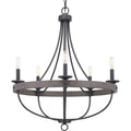 PROGRESS LIGHTING P400158-143 Graphite Gulliver Collection Five-Light Graphite Coastal Chandelier Light
