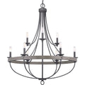 PROGRESS LIGHTING P400159-143 Graphite Gulliver Collection Nine-Light Graphite Coastal Chandelier Light