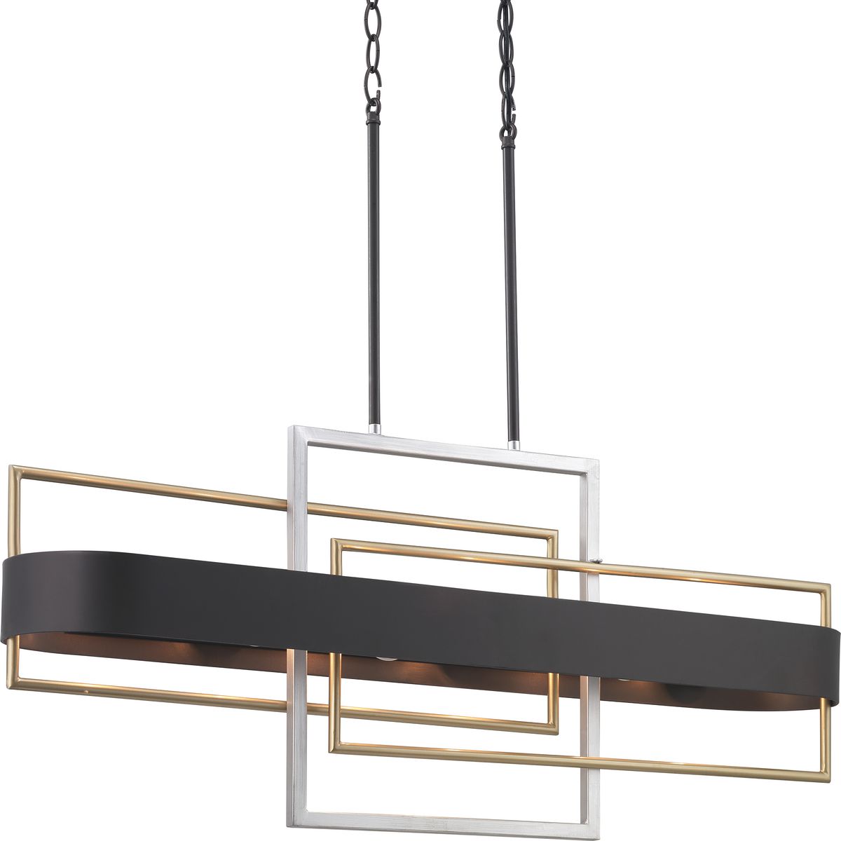 PROGRESS LIGHTING P400170-031 Matte Black Adagio Collection Six-Light Matte Black Luxe Chandelier Light