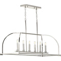 PROGRESS LIGHTING P400175-104 Polished Nickel Seneca Collection Six-Light Linear Chandelier