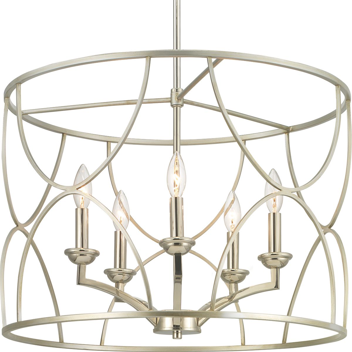 PROGRESS LIGHTING P400178-134 Silver Ridge Landree Collection Five-Light Silver Ridge Luxe Chandelier Light