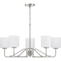PROGRESS LIGHTING P400182-009 Brushed Nickel Tobin Collection Five-Light Brushed Nickel Etched White Glass Modern Chandelier Light