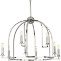 PROGRESS LIGHTING P400187-104 Polished Nickel Seneca Collection Nine-Light Polished Nickel Farmhouse Chandelier Light