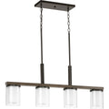 PROGRESS LIGHTING P400190-020 Antique Bronze Mast Collection Four-Light Linear Chandelier