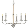 PROGRESS LIGHTING P400199-009 Brushed Nickel Durrell Collection Five-Light Brushed Nickel Coastal Chandelier Light