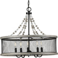 PROGRESS LIGHTING P400205-020 Antique Bronze Austelle Collection Five-Light Antique Bronze Farmhouse Chandelier Light
