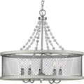 PROGRESS LIGHTING P400205-141 Galvanized Finish Austelle Collection Five-Light Galvanized Finish Farmhouse Chandelier Light