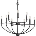 PROGRESS LIGHTING P400228-031 Matte Black Leyden Collection Nine-Light Matte Black Farmhouse Style Chandelier Light