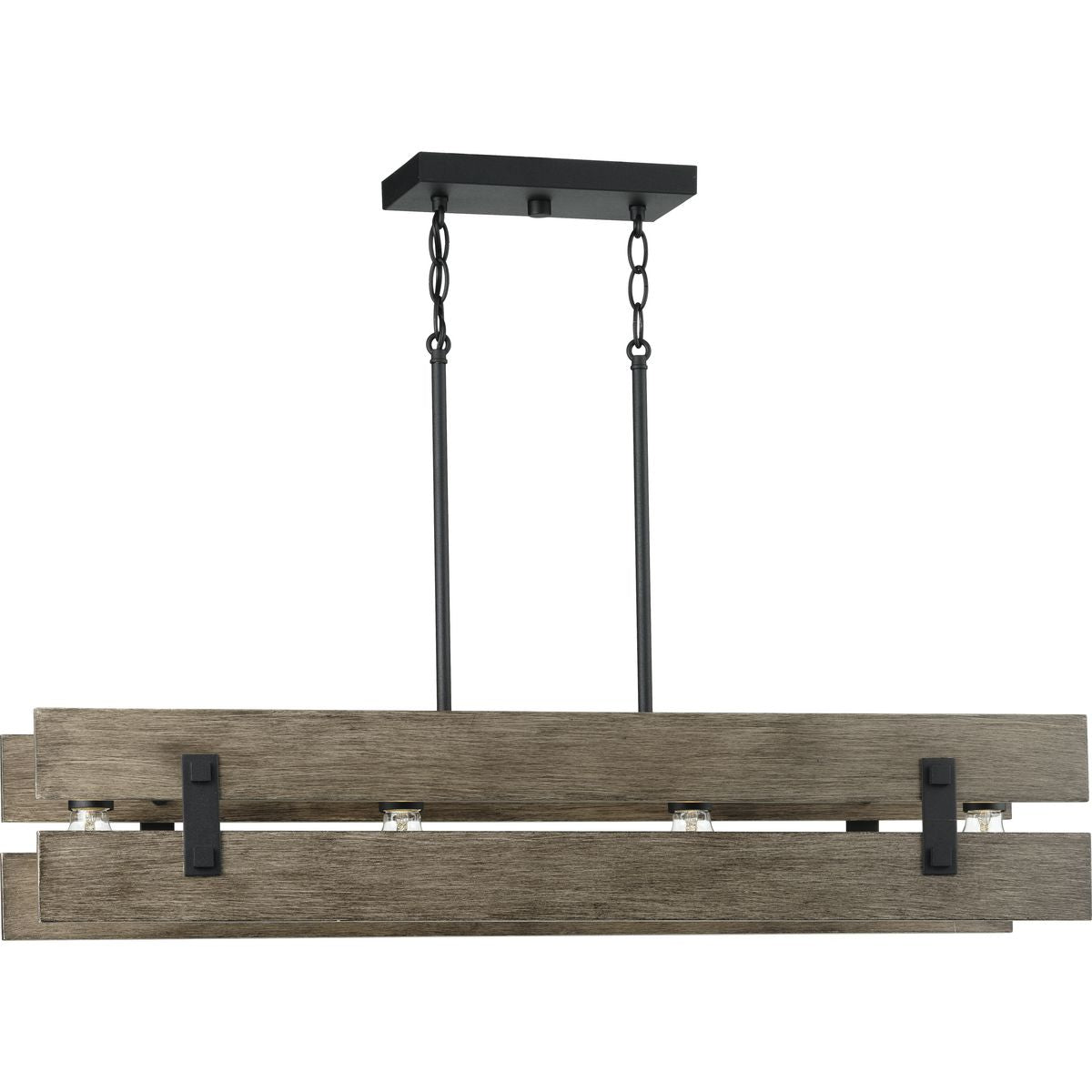 PROGRESS LIGHTING P400229-031 Textured Black Hemsworth Collection Four-Light Textured Black Coastal Chandelier Light
