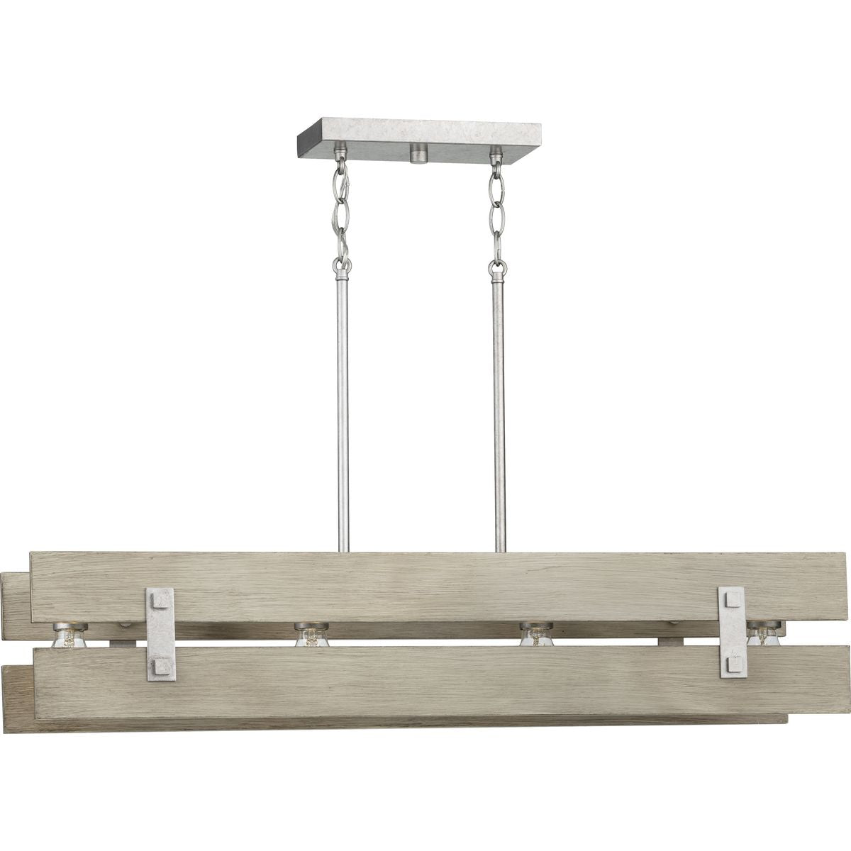 PROGRESS LIGHTING P400229-141 Galvanized Finish Hemsworth Collection Four-Light Galvanized Finish Coastal Chandelier Light