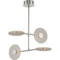 PROGRESS LIGHTING P400255-009-30 Brushed Nickel Spoke LED Collection Four-Light Brushed Nickel Modern Style Hanging Chandelier Light