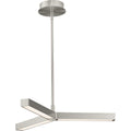 PROGRESS LIGHTING P400257-009-30 Brushed Nickel Planck LED Collection Three-Light Brushed Nickel Modern Style Chandelier Light