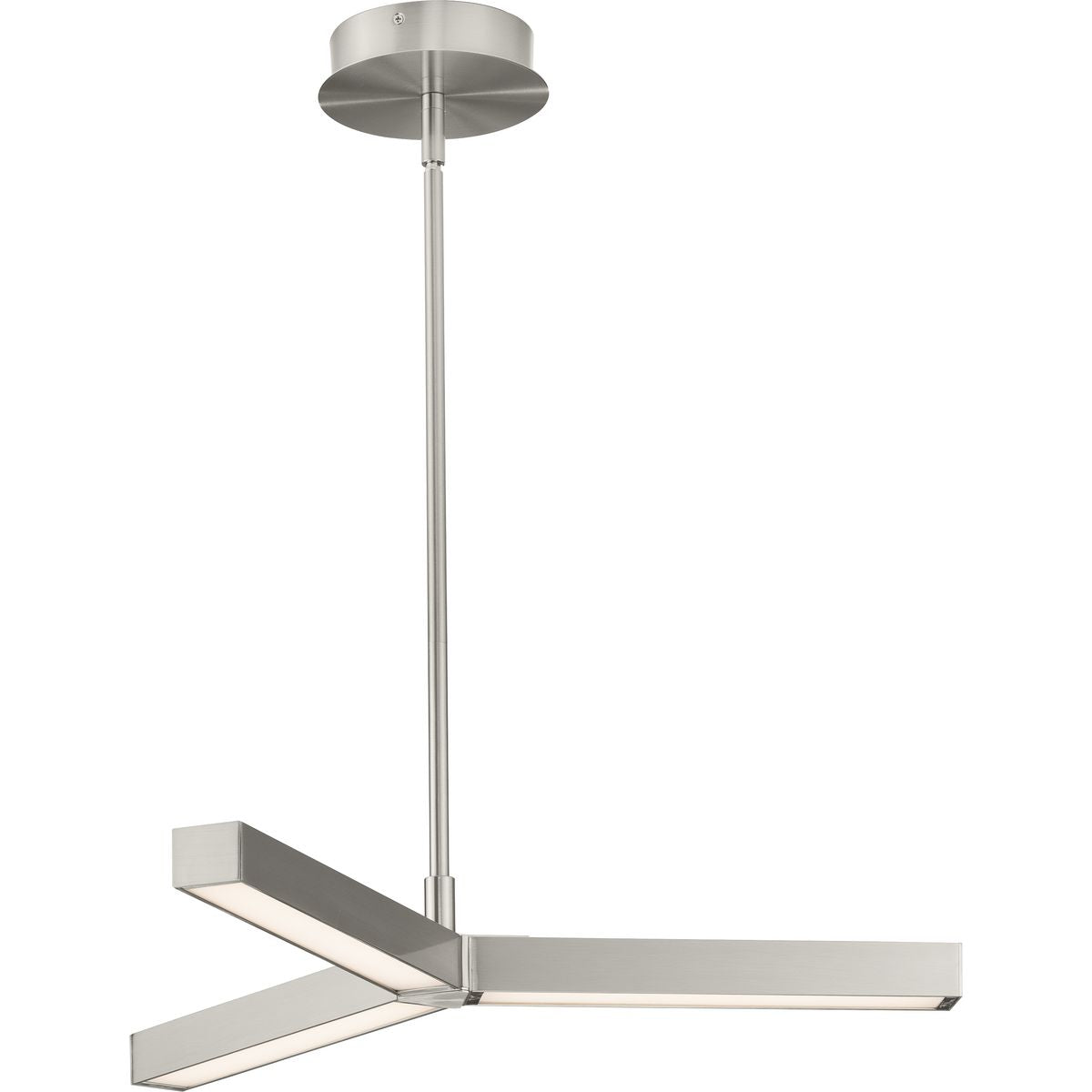 PROGRESS LIGHTING P400257-009-30 Brushed Nickel Planck LED Collection Three-Light Brushed Nickel Modern Style Chandelier Light
