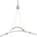 PROGRESS LIGHTING P400262-009-30 Brushed Nickel Kylo LED Collection Four-Light Brushed Nickel and Frosted Acrylic Modern Style Chandelier Light
