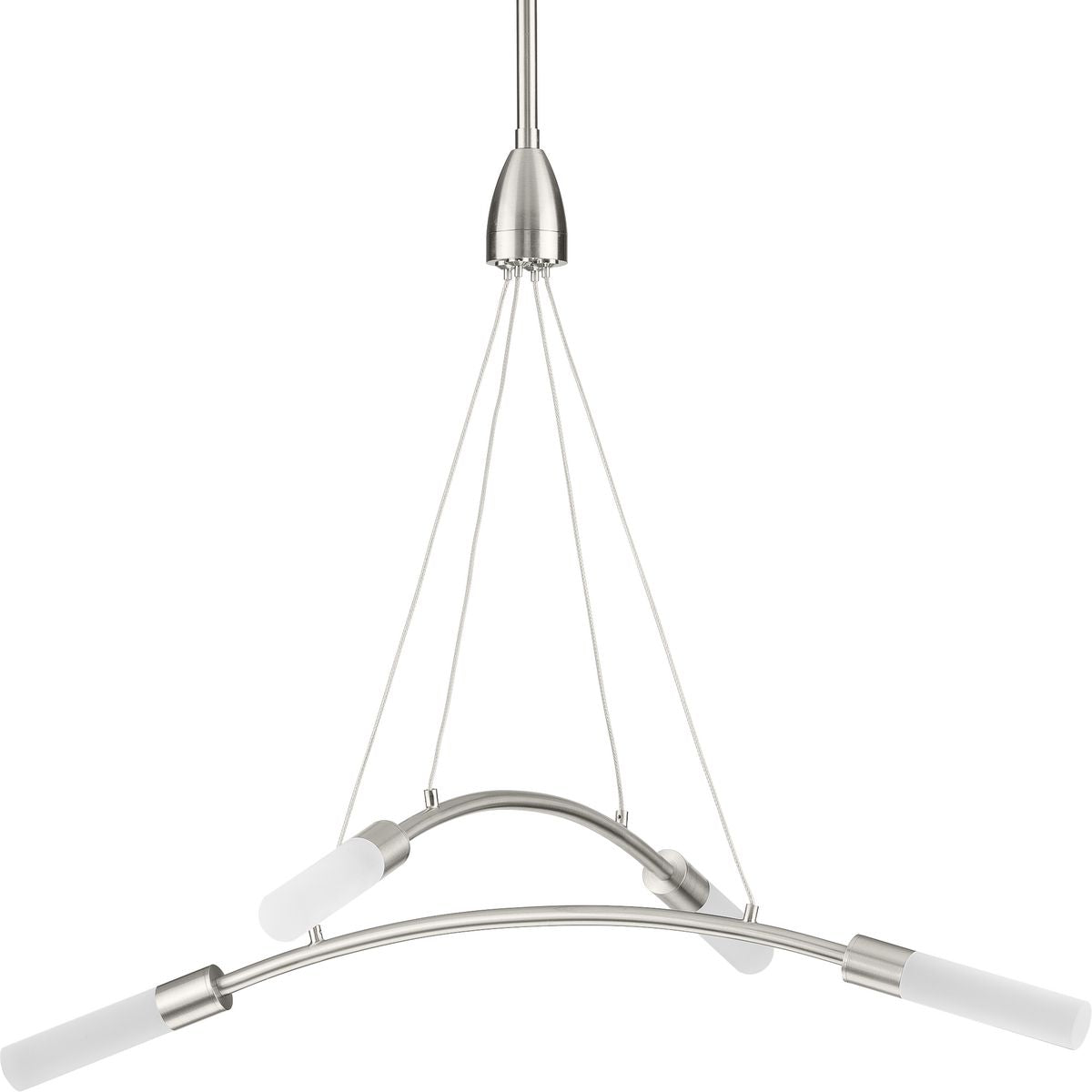 PROGRESS LIGHTING P400262-009-30 Brushed Nickel Kylo LED Collection Four-Light Brushed Nickel and Frosted Acrylic Modern Style Chandelier Light