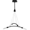 PROGRESS LIGHTING P400262-031-30 Matte Black Kylo LED Collection Four-Light Matte Black and Frosted Acrylic Modern Style Chandelier Light
