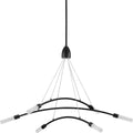 PROGRESS LIGHTING P400263-031-30 Matte Black Kylo LED Collection Six-Light Matte Black and Frosted Acrylic Modern Style Chandelier Light
