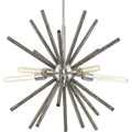 PROGRESS LIGHTING P400270-009 Brushed Nickel Thorpe Collection Five-Light Brushed Nickel Mid-Century Modern Style Chandelier Light