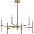 PROGRESS LIGHTING P400294-163 Vintage Brass Elara Collection Six-Light New Traditional Vintage Brass Chandelier Light