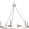 PROGRESS LIGHTING P400313-009 Brushed Nickel Gilliam Collection Six-Light Brushed Nickel New Traditional Chandelier