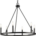 PROGRESS LIGHTING P400313-31M Matte Black Gilliam Collection Six-Light Matte Black New Traditional Chandelier