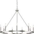 PROGRESS LIGHTING P400314-009 Brushed Nickel Gilliam Collection Nine-Light Brushed Nickel New Traditional Chandelier