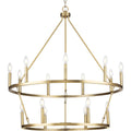 PROGRESS LIGHTING P400315-163 Vintage Brass Gilliam Collection Nine-Light Vintage Brass New Traditional Chandelier