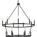 PROGRESS LIGHTING P400315-31M Matte Black Gilliam Collection Nine-Light Matte Black New Traditional Chandelier