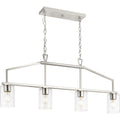 PROGRESS LIGHTING P400317-009 Brushed Nickel Goodwin Collection Four-Light Brushed Nickel Modern Farmhouse Island Light