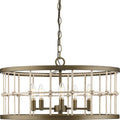 PROGRESS LIGHTING P400320-161 Aged Brass Lattimore Collection Five-Light Aged Brass Coastal Chandelier