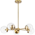 PROGRESS LIGHTING P400325-109 Brushed Bronze Atwell Collection Five-Light Brushed Bronze Mid-Century Modern Chandelier